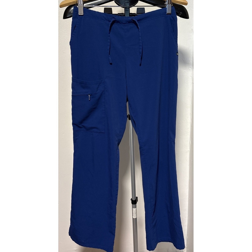 Jockey Women Scrub Pants size S (P) Full Length Straight Leg Elastic Waist Blue